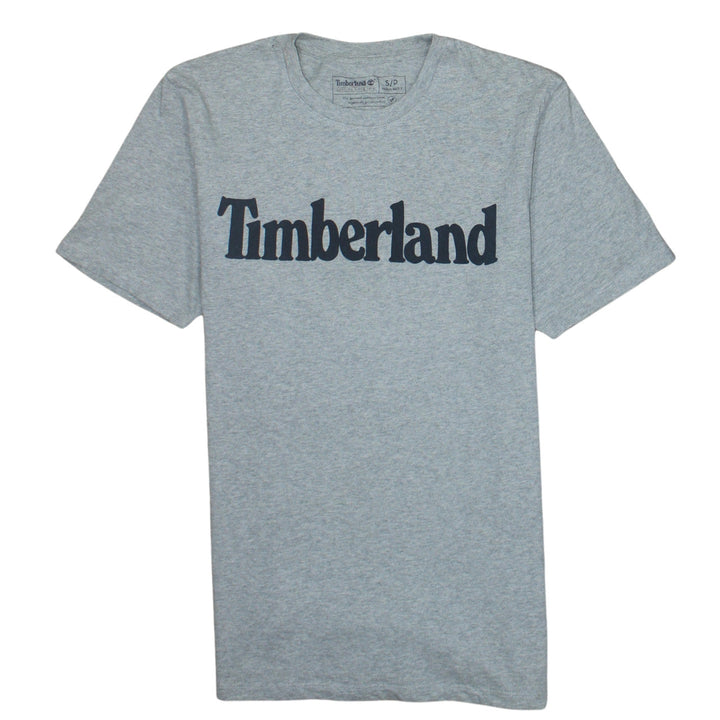 Timberland Men's Grey Regular Fit Logo Cotton T-Shirt Size S