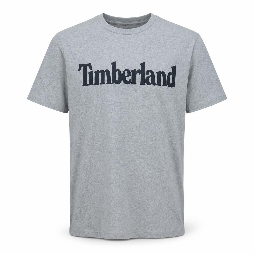 Timberland Men's Grey Regular Fit Logo Cotton T-Shirt Size S