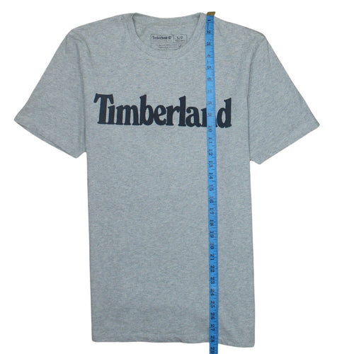 Timberland Men's Grey Regular Fit Logo Cotton T-Shirt Size S