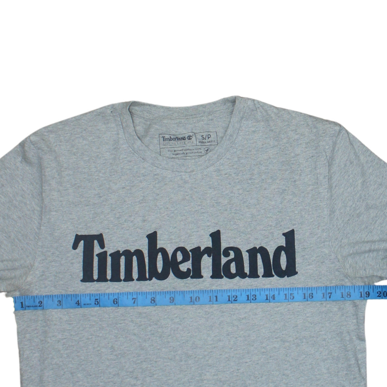 Timberland Men's Grey Regular Fit Logo Cotton T-Shirt Size S