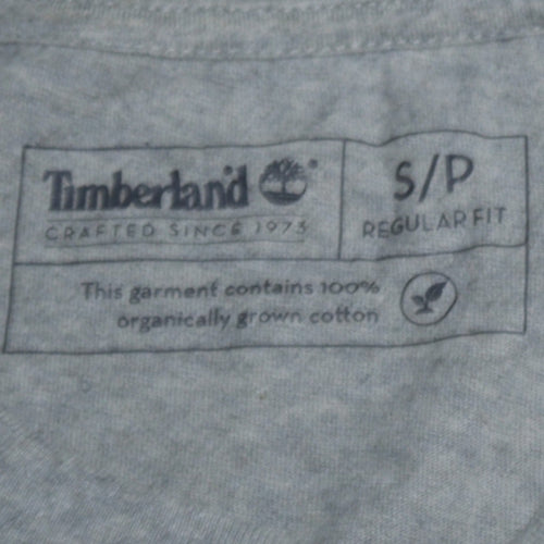 Timberland Men's Grey Regular Fit Logo Cotton T-Shirt Size S