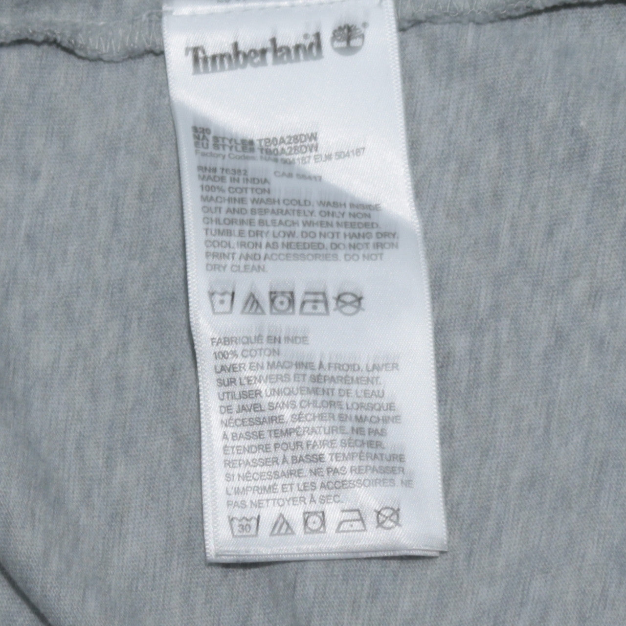 Timberland Men's Grey Regular Fit Logo Cotton T-Shirt Size S