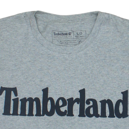 Timberland Men's Grey Regular Fit Logo Cotton T-Shirt Size S