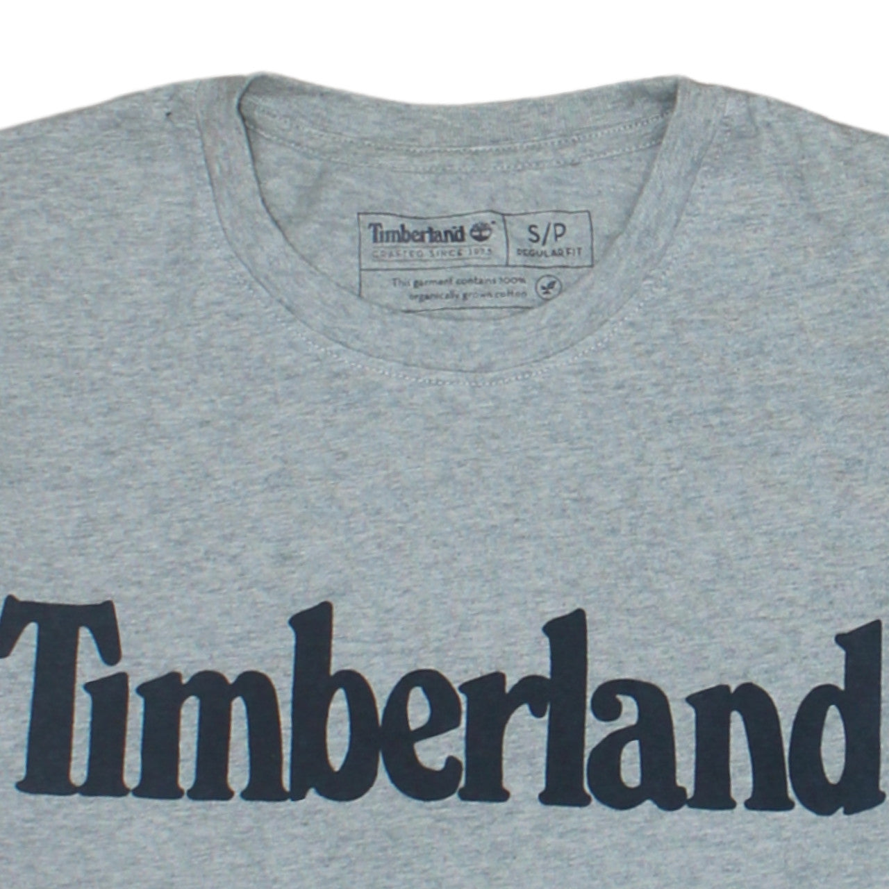 Timberland Men's Grey Regular Fit Logo Cotton T-Shirt Size S