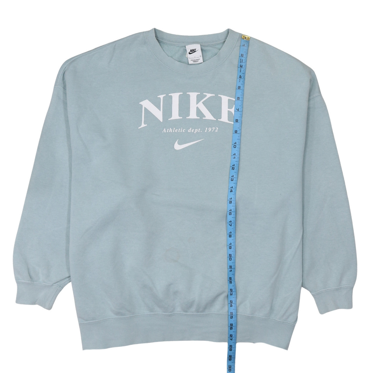Nike Womens Blue Small Pullover Crew Neck Cotton Blend Sweatshirt
