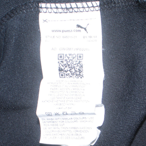 Puma Boys Black XXL 15-16 Years Pullover Hoodie with Logo Detail