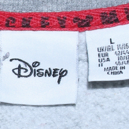 Disney Women Grey Mickey Mouse Pullover Sweatshirt Size L