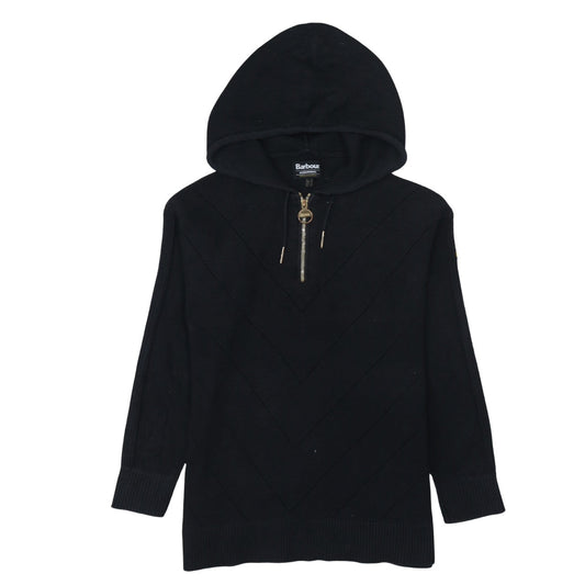 Barbour International Black Cotton Hooded Half Zip Men's Jumper S