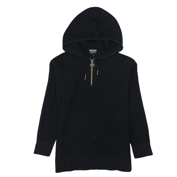 Barbour International Black Cotton Hooded Half Zip Men's Jumper S