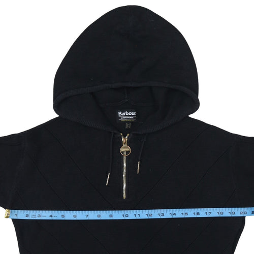 Barbour International Black Cotton Hooded Half Zip Men's Jumper S