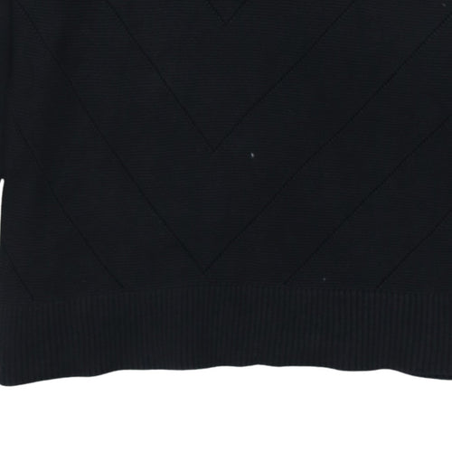 Barbour International Black Cotton Hooded Half Zip Men's Jumper S