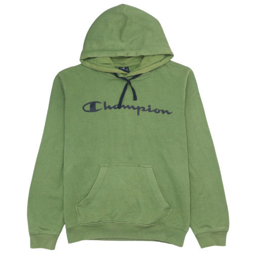 Champion Mens Green Small Pullover Hoodie with Logo Front Pocket