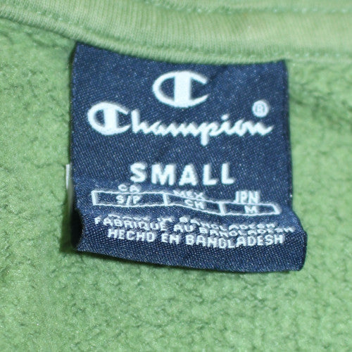 Champion Mens Green Small Pullover Hoodie with Logo Front Pocket