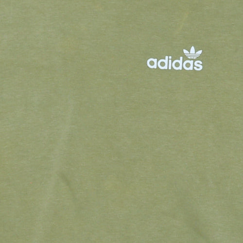 Adidas Women’s Green Pullover Hoodie Sweatshirt Size L Logo Print