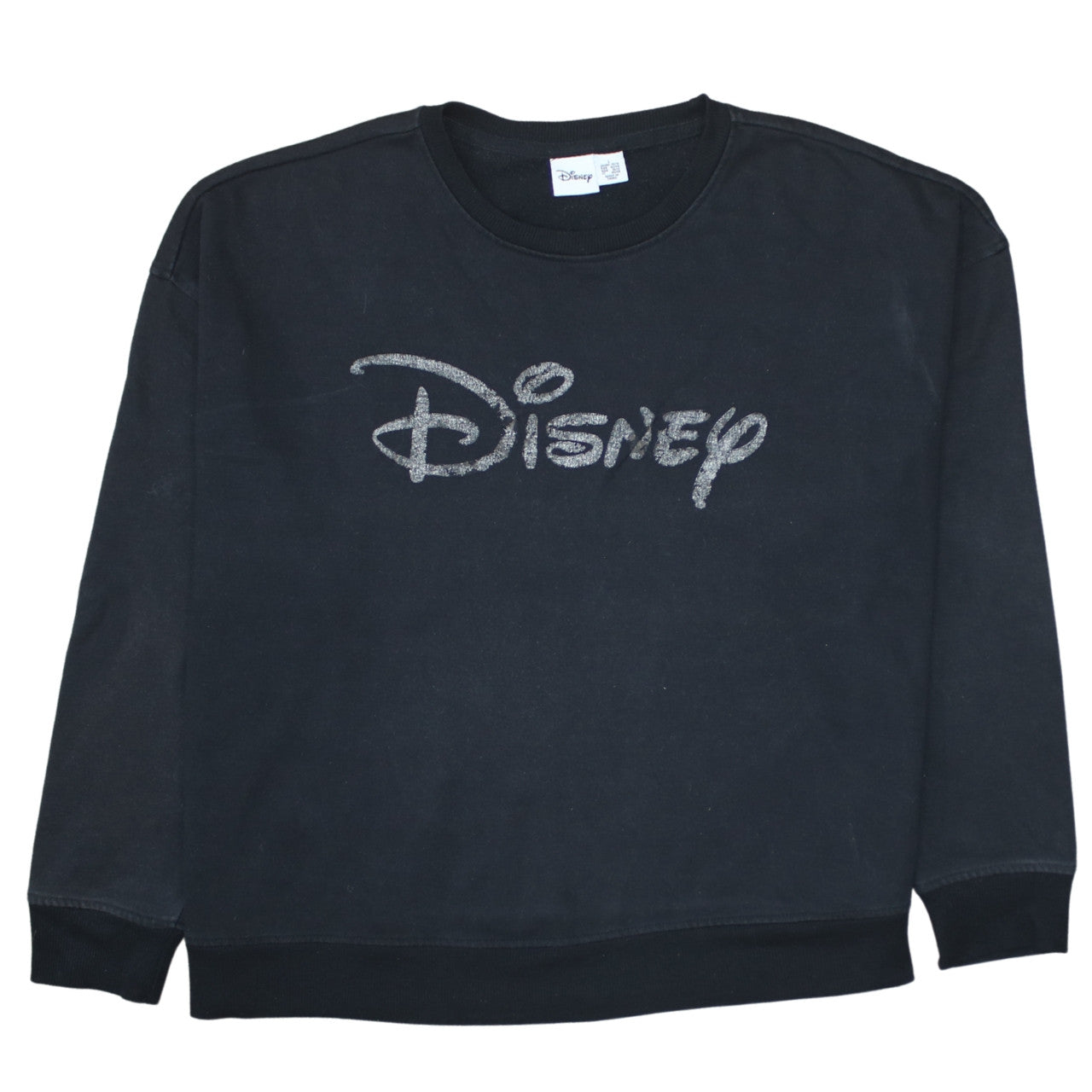 Disney Women Black L Sweatshirt Glitter Logo Pullover