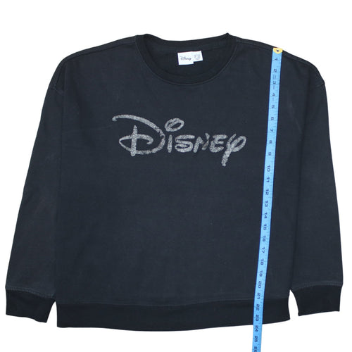 Disney Women Black L Sweatshirt Glitter Logo Pullover
