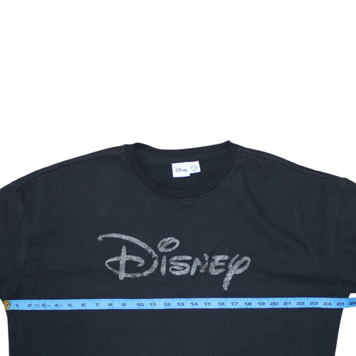 Disney Women Black L Sweatshirt Glitter Logo Pullover