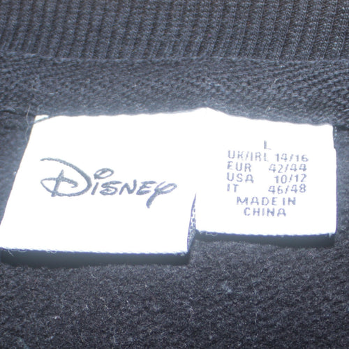 Disney Women Black L Sweatshirt Glitter Logo Pullover