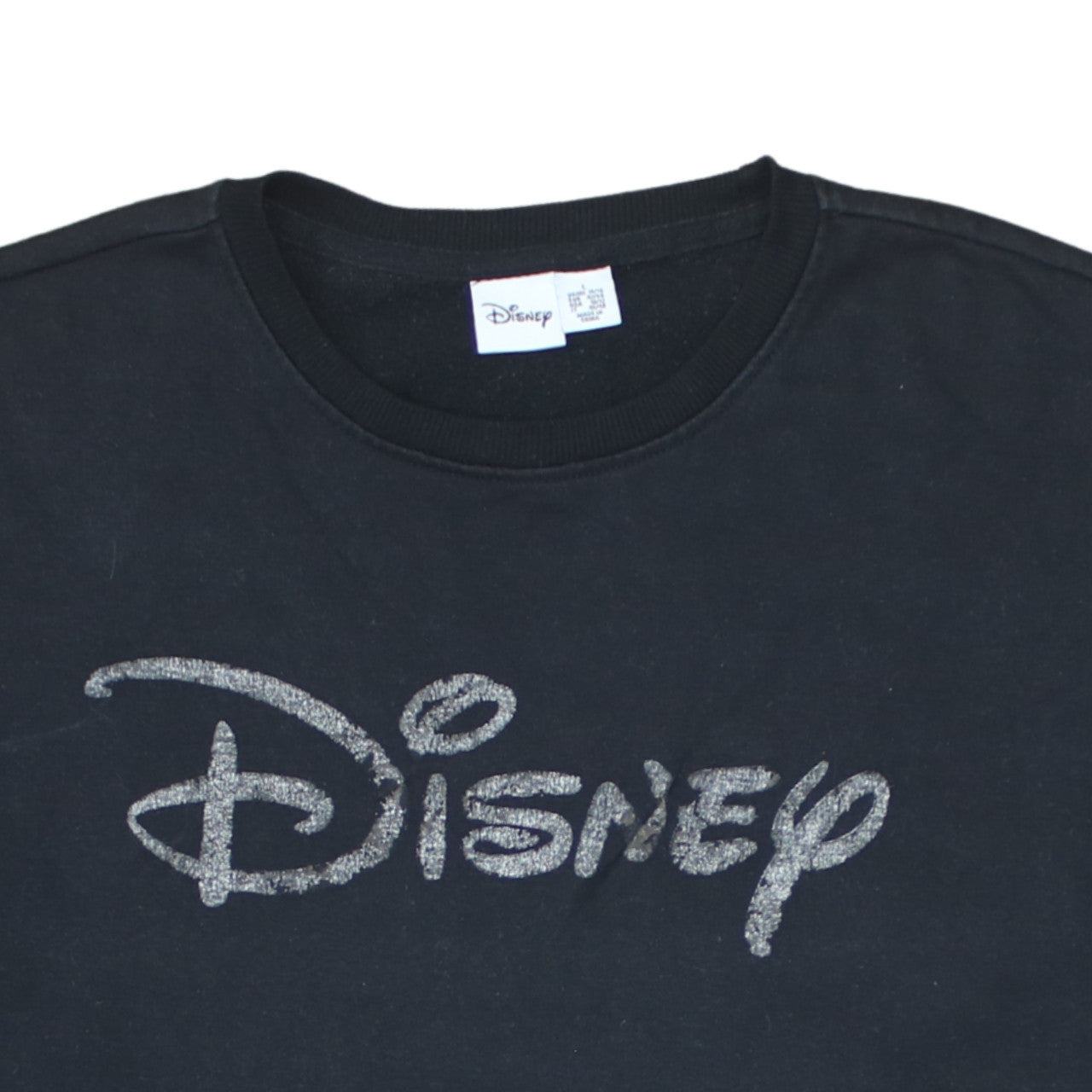 Disney Women Black L Sweatshirt Glitter Logo Pullover