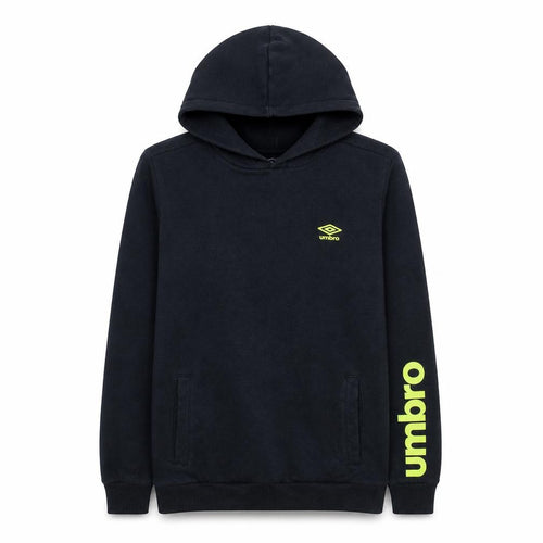 Umbro Boys Black Pullover Hoodie XLB 176cm Logo Print Cotton Blend