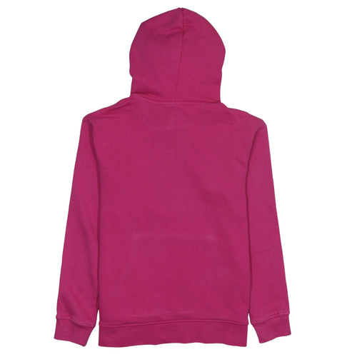 Adidas Women Pink Pullover Hoodie Small Logo Cotton Casual