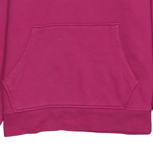 Adidas Women Pink Pullover Hoodie Small Logo Cotton Casual