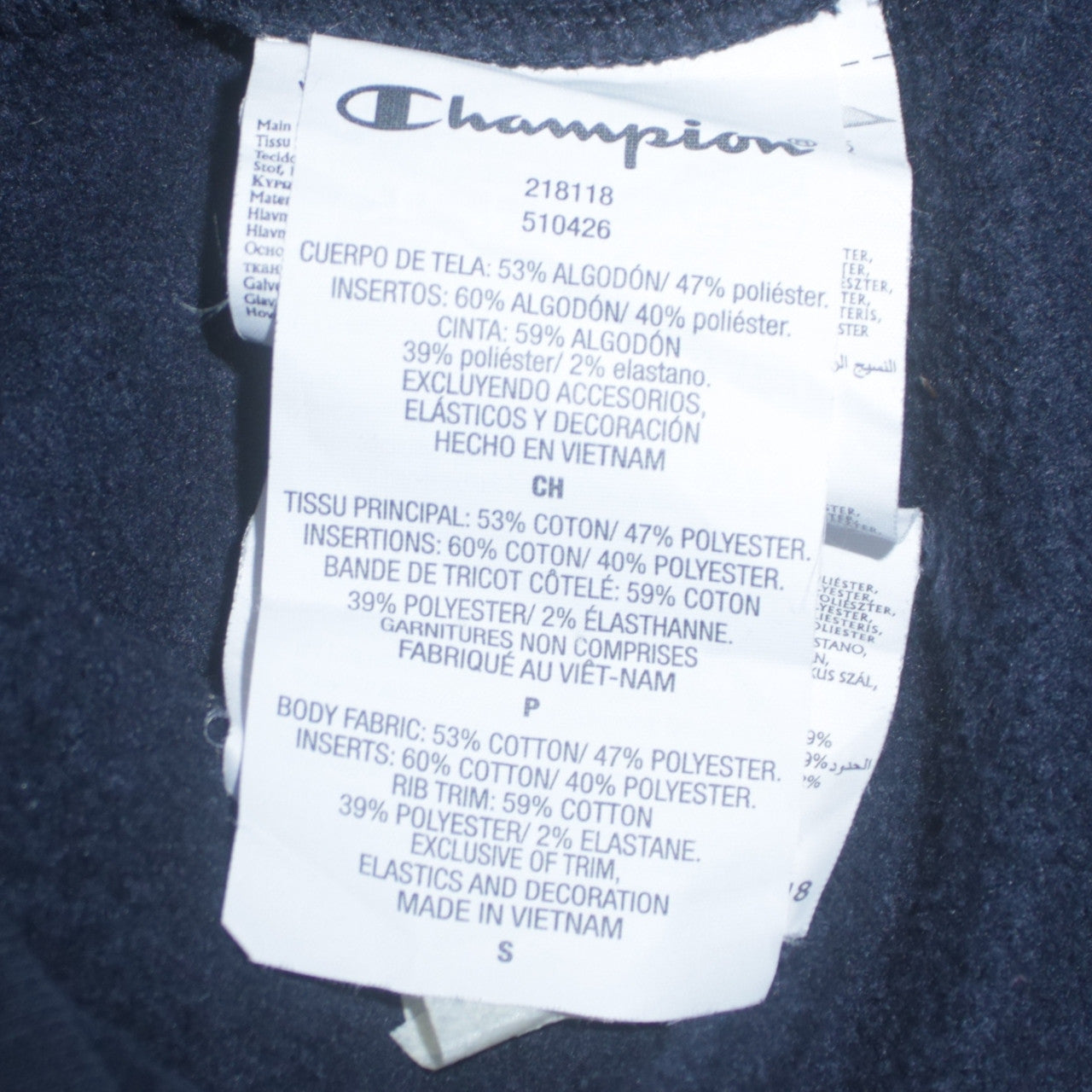 Champion Men's Multicoloured Full Zip Sweatshirt Small