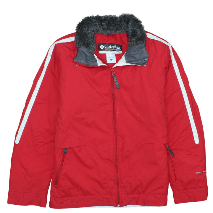 Columbia Women's Red Omni-Tech Ski Jacket Small Waterproof Lined