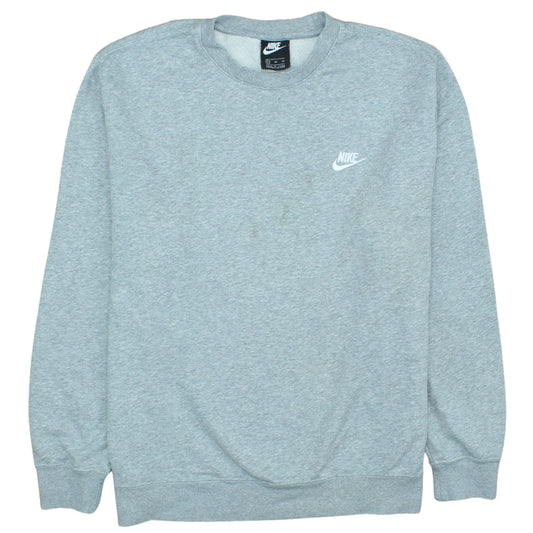 Nike Men's Grey Crew Neck Sweatshirt XL Cotton Blend Logo Casual