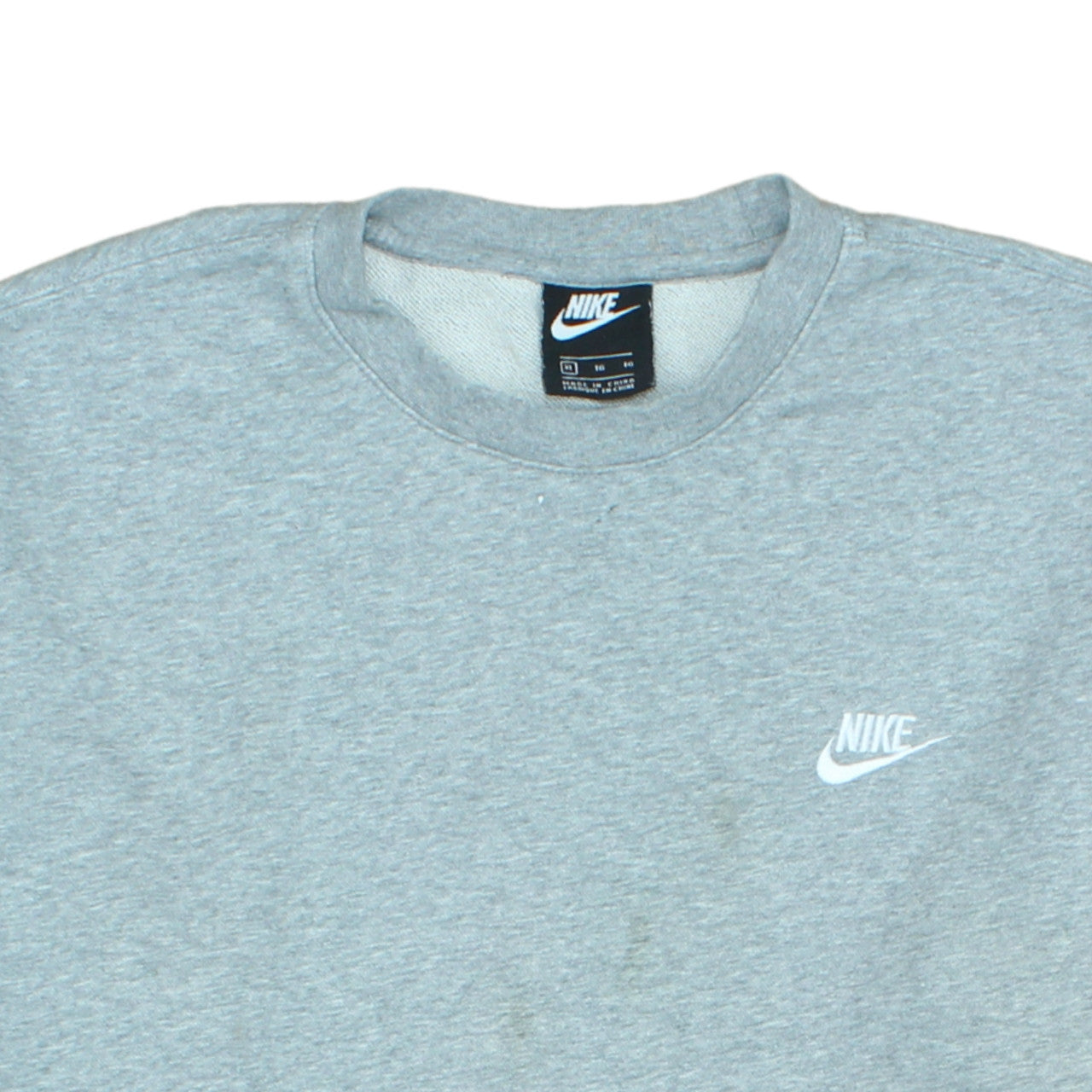 Nike Men's Grey Crew Neck Sweatshirt XL Cotton Blend Logo Casual
