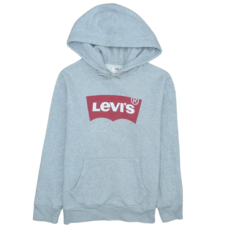 Levi's Mens Grey Logo Pullover Hoodie Size S Classic Fleece