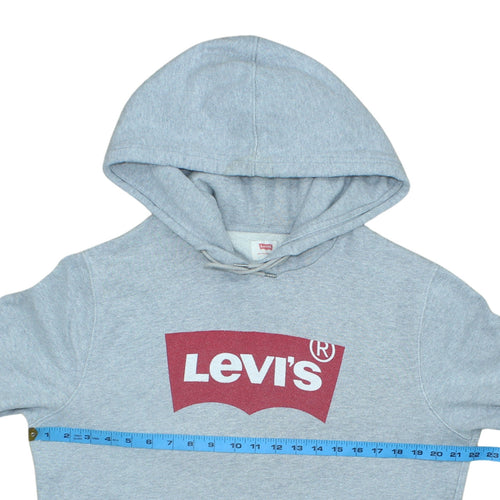 Levi's Mens Grey Logo Pullover Hoodie Size S Classic Fleece