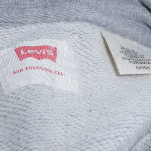 Levi's Mens Grey Logo Pullover Hoodie Size S Classic Fleece
