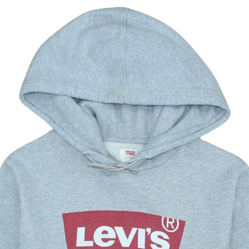 Levi's Mens Grey Logo Pullover Hoodie Size S Classic Fleece