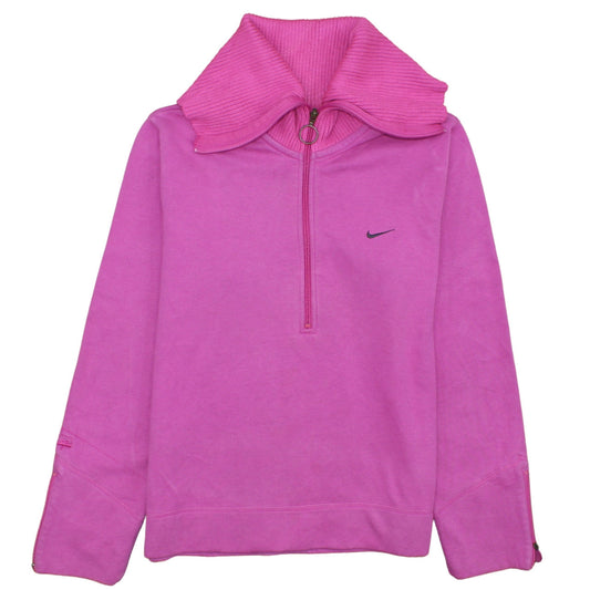 Nike Women’s Pink 1/2 Zip High Neck Sweatshirt XL Relaxed Fit