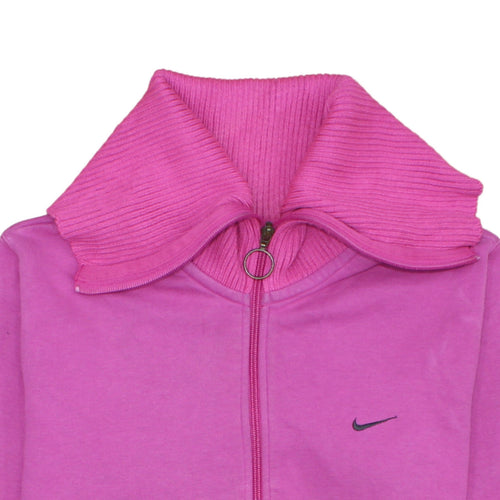 Nike Women’s Pink 1/2 Zip High Neck Sweatshirt XL Relaxed Fit