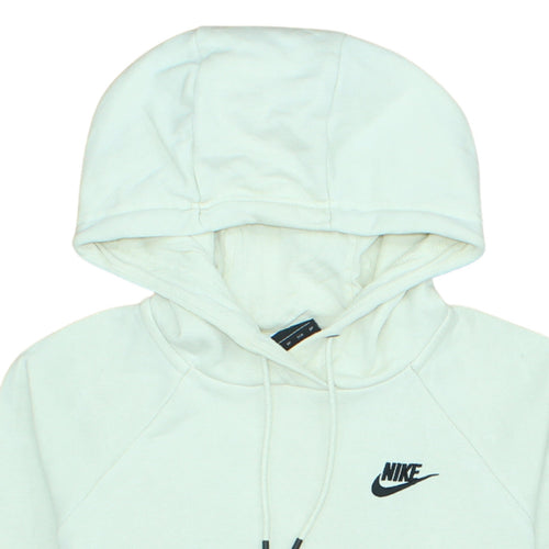 Nike Womens Beige Pullover Hoodie XS Cotton Blend Logo Sportswear