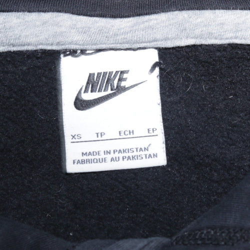 Nike Womens Black XS Pullover Hoodie Cotton Blend Swoosh Logo