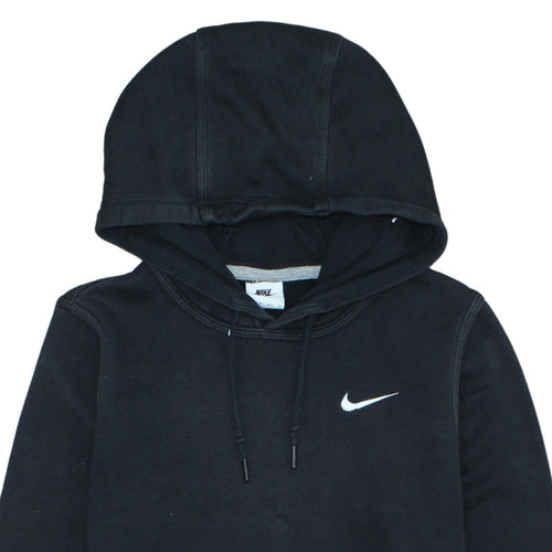 Nike Womens Black XS Pullover Hoodie Cotton Blend Swoosh Logo