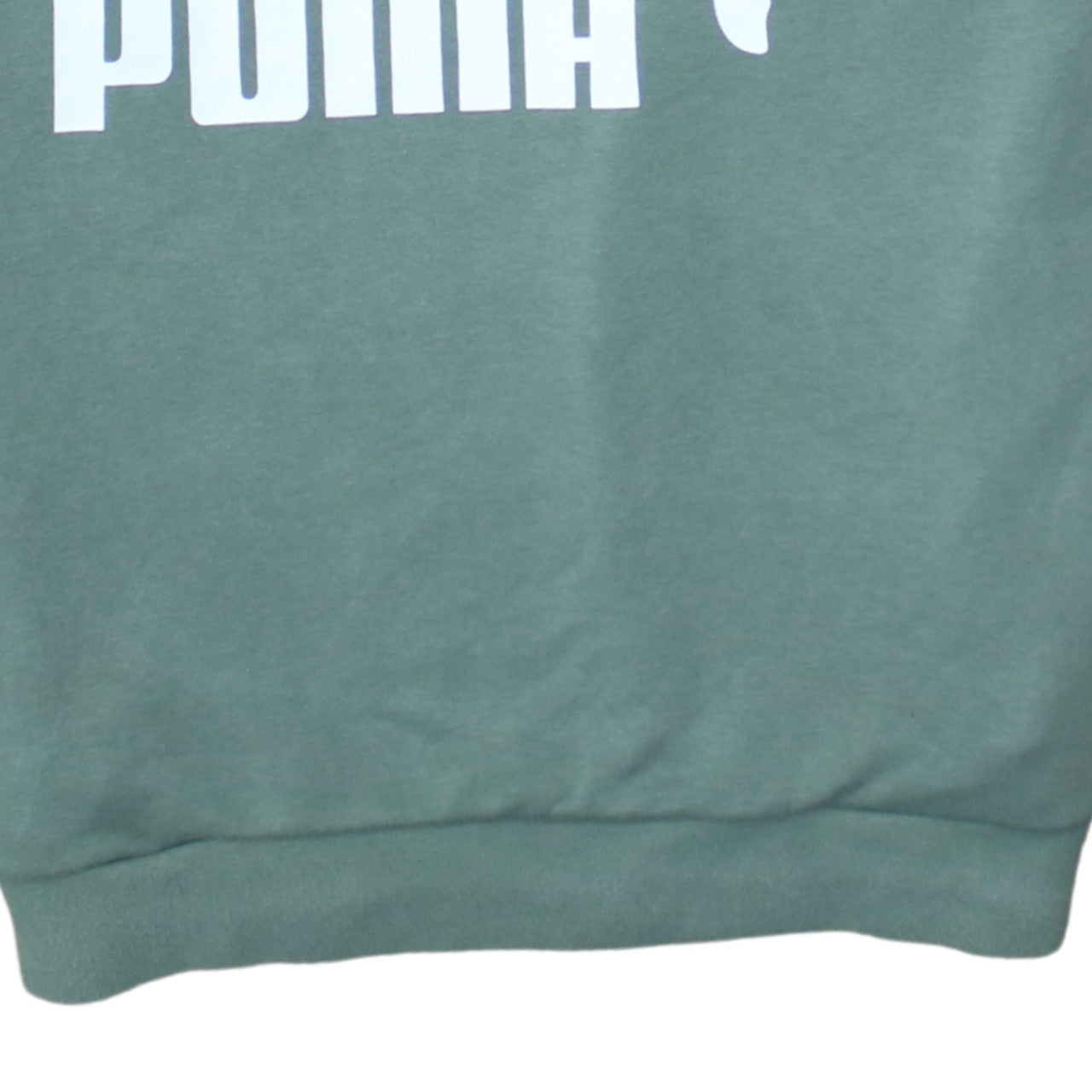 Puma Women Green Logo Hoodie Size UK 10 Cotton Blend Pullover Sportswear