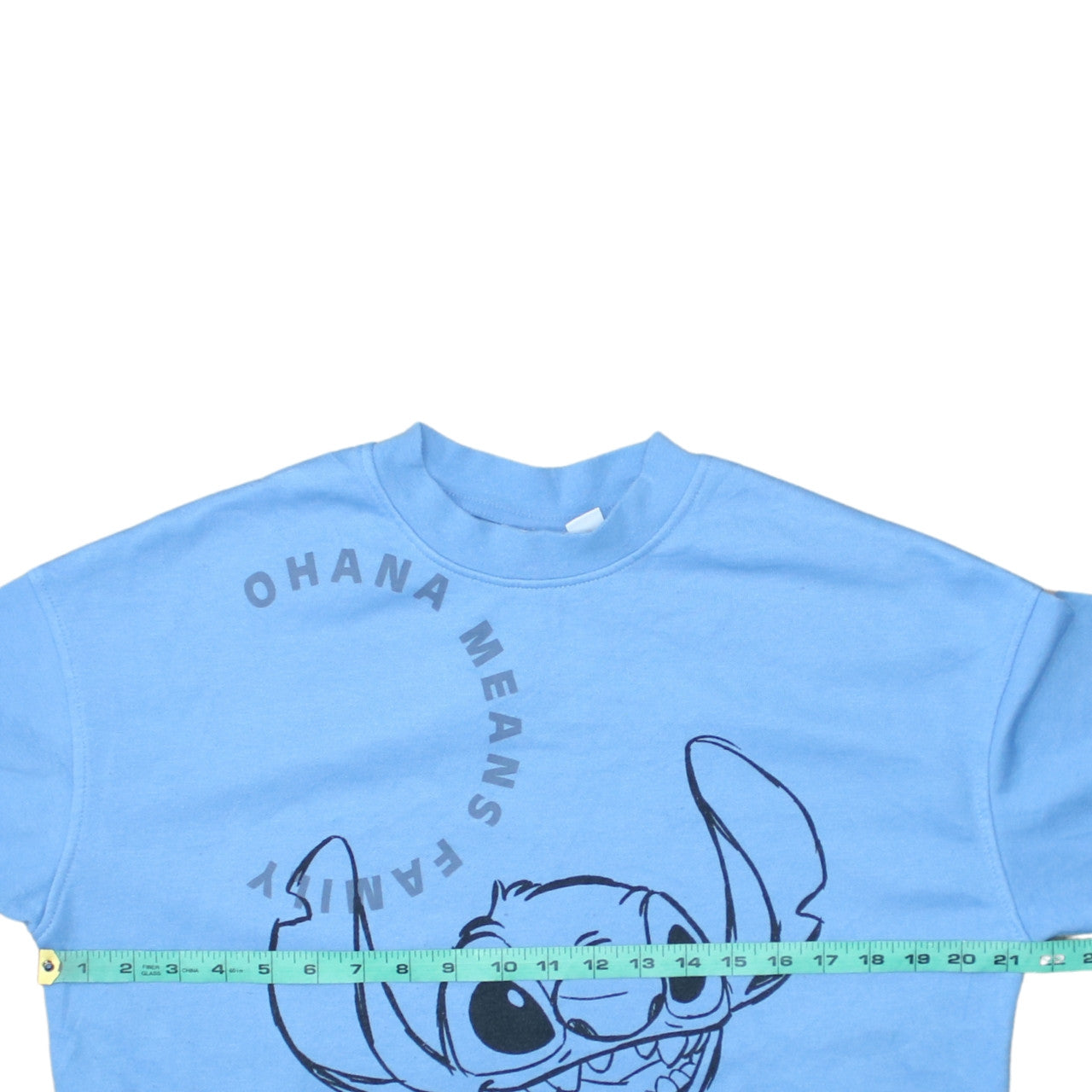 Disney Women Blue Stitch Sweatshirt Small Crew Neck Pullover