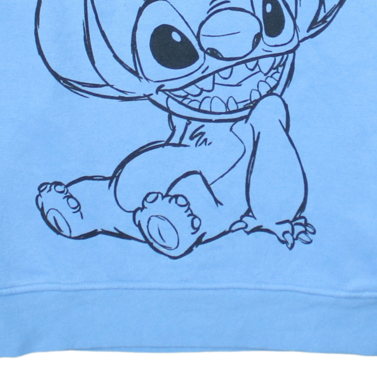 Disney Women Blue Stitch Sweatshirt Small Crew Neck Pullover