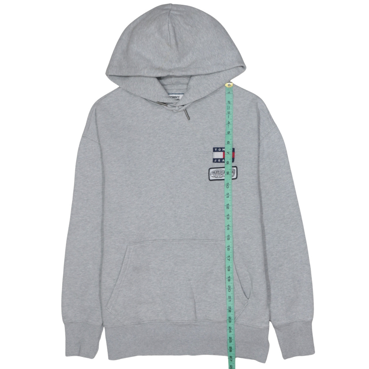 Tommy Jeans Men's Grey Pullover Hoodie L Embroidered Logo