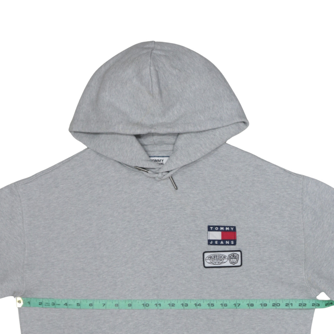 Tommy Jeans Men's Grey Pullover Hoodie L Embroidered Logo