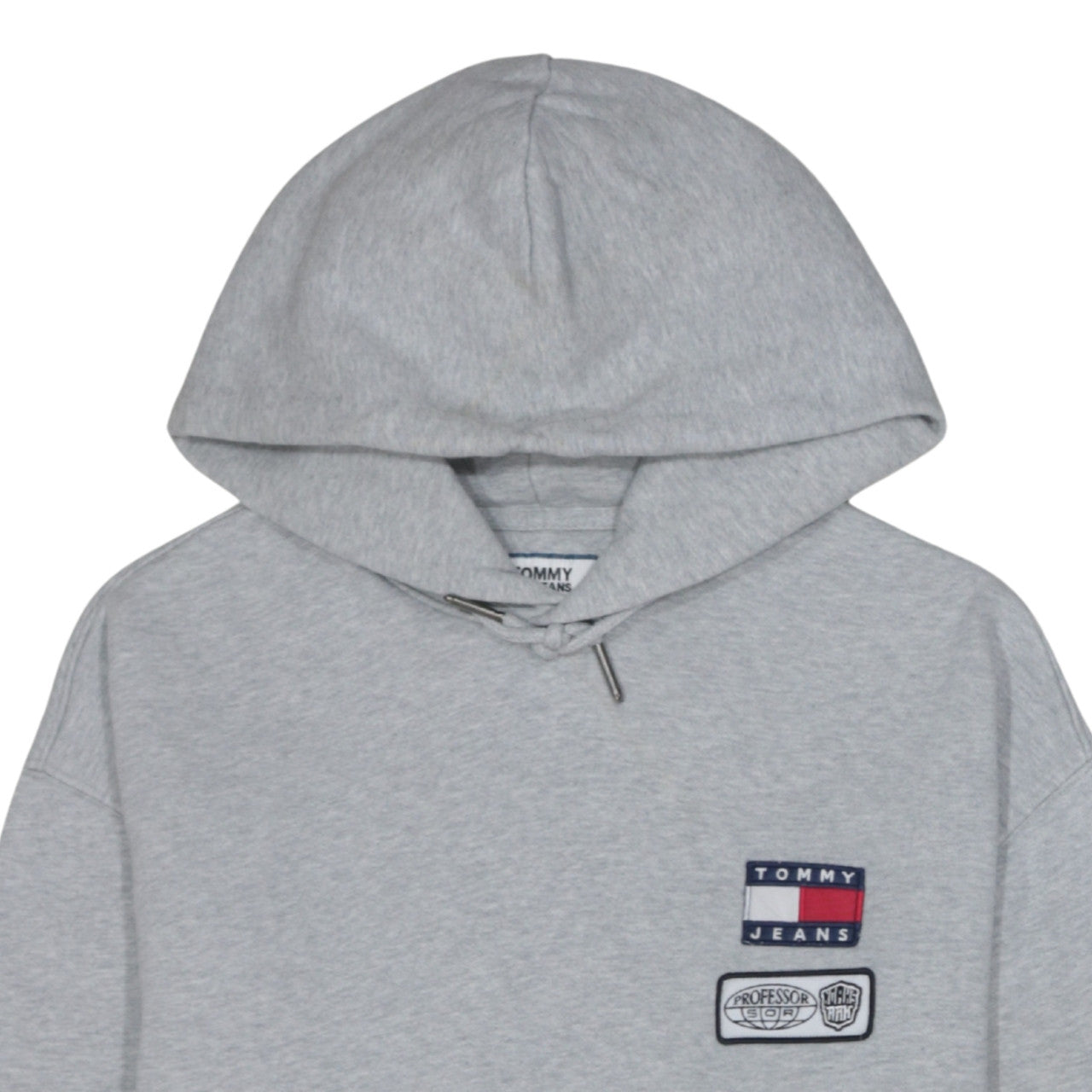 Tommy Jeans Men's Grey Pullover Hoodie L Embroidered Logo