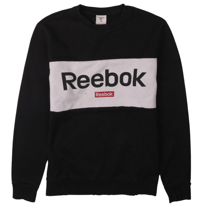 Reebok Men's Black & White Logo Sweatshirt M Regular Fit