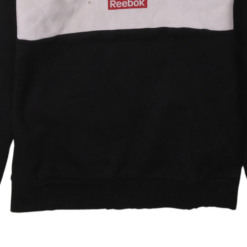 Reebok Men's Black & White Logo Sweatshirt M Regular Fit
