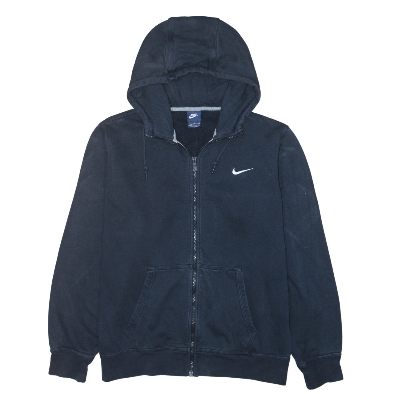 Nike Mens Black Full Zip Hoodie L Fleece Sports Sweatshirt