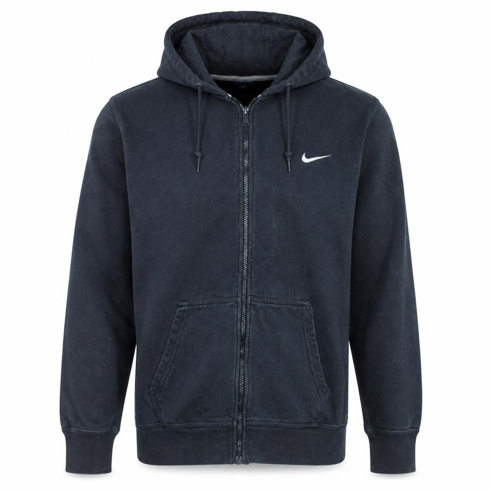 Nike Mens Black Full Zip Hoodie L Fleece Sports Sweatshirt