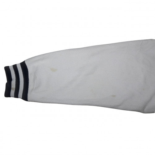 Just Hoods Boys Navy and White Button Varsity Hoodie Jacket Size L
